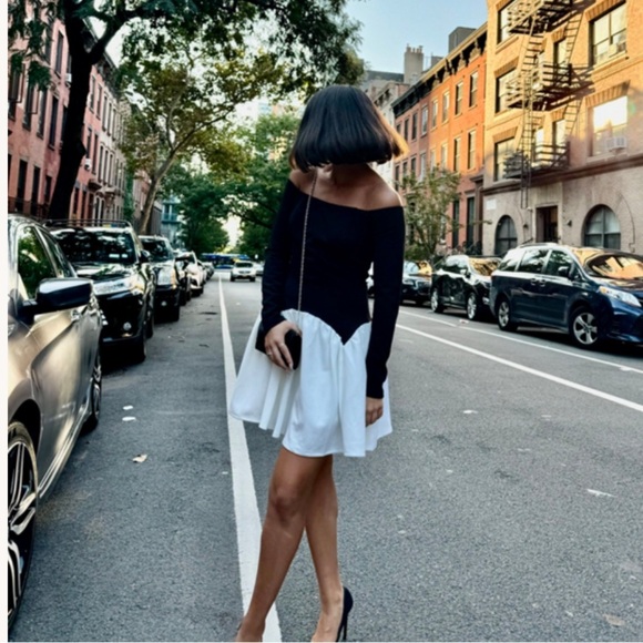 awaylee Dresses & Skirts - Awaylee Drop Waist Off The Shoulder Mini Dress